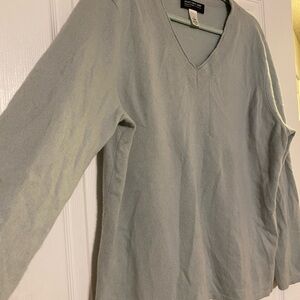 Light Blue/Grey Cashmere V-Neck Sweater